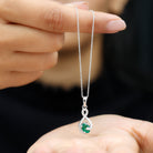 Natural 0.7 Carat Emerald Infinity Pendant Necklace with Diamond AAA - Rosec Jewels