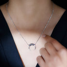Sterling Silver Horseshoe Necklace AAAA 92.5 Sterling Silver - Rosec Jewels
