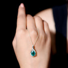 Lab Grown Emerald Vintage Inspired Necklace with Diamond AAAA - Rosec Jewels
