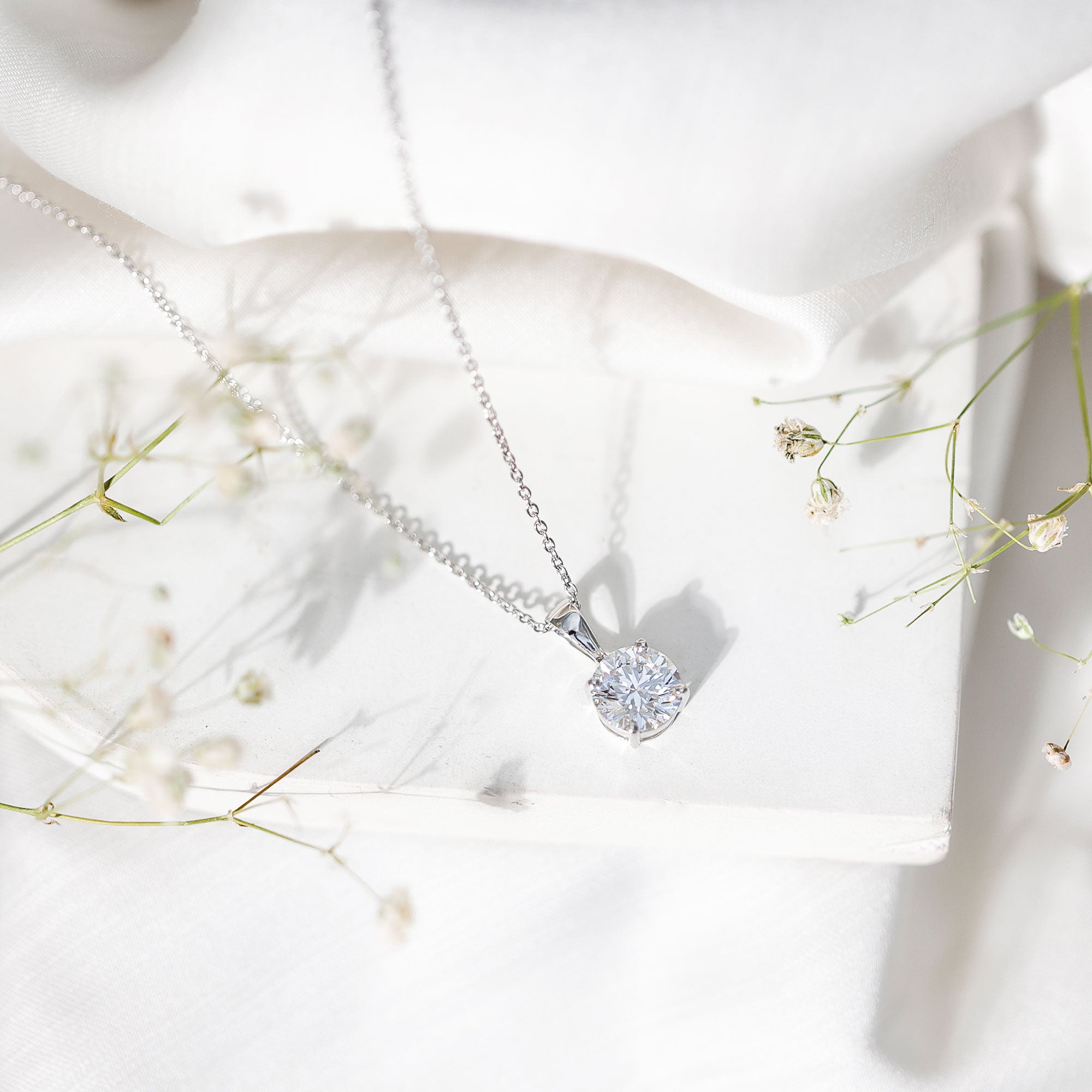2 Carat IGI Certified Lab Grown Diamond Pendant Necklace Lab - ( E-VS1 ) - Rosec Jewels