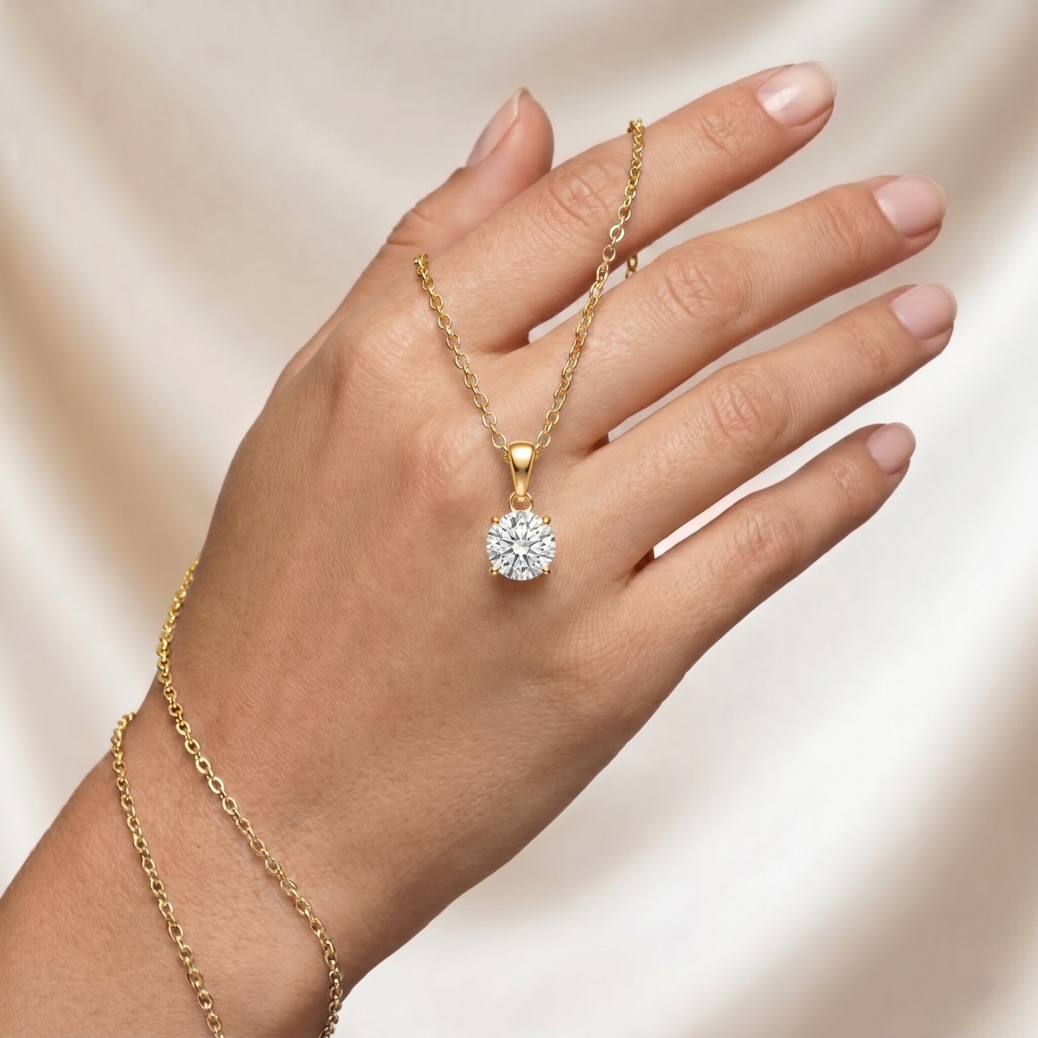 2 Carat IGI Certified Lab Grown Diamond Pendant Necklace Lab - ( E-VS1 ) - Rosec Jewels