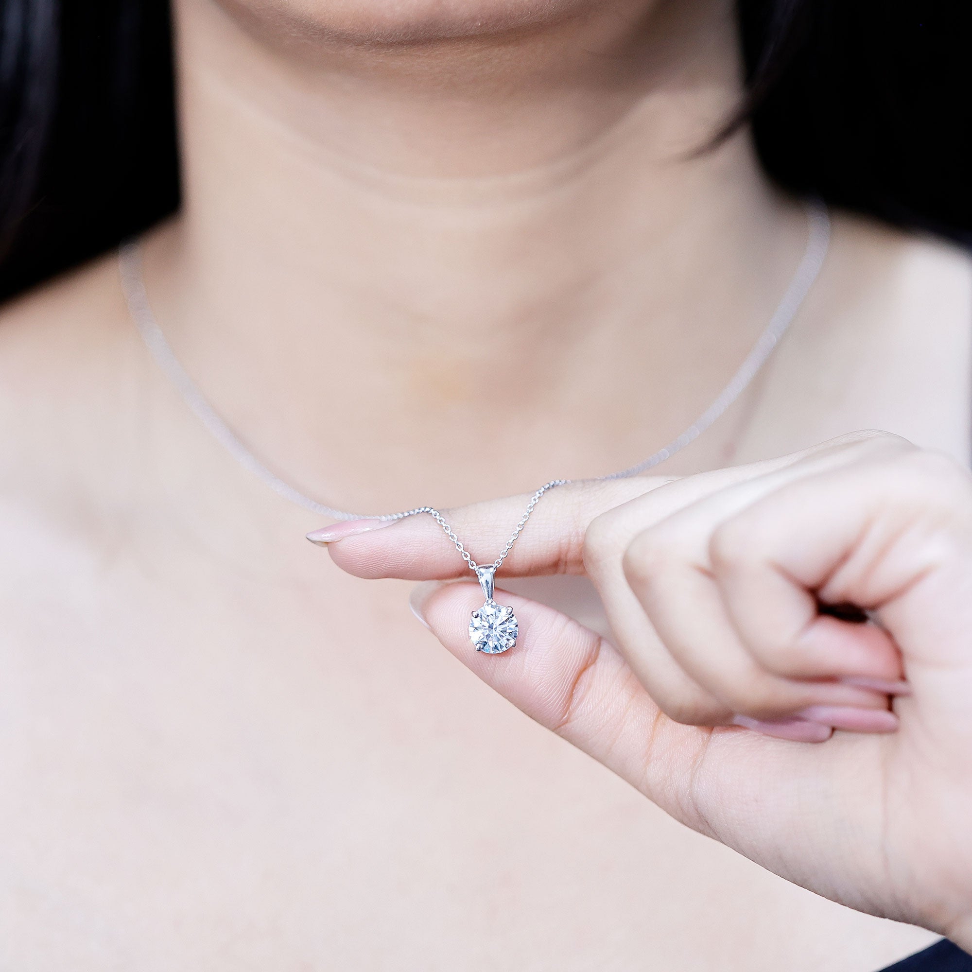2 Carat IGI Certified Lab Grown Diamond Pendant Necklace Lab - ( E-VS1 ) - Rosec Jewels
