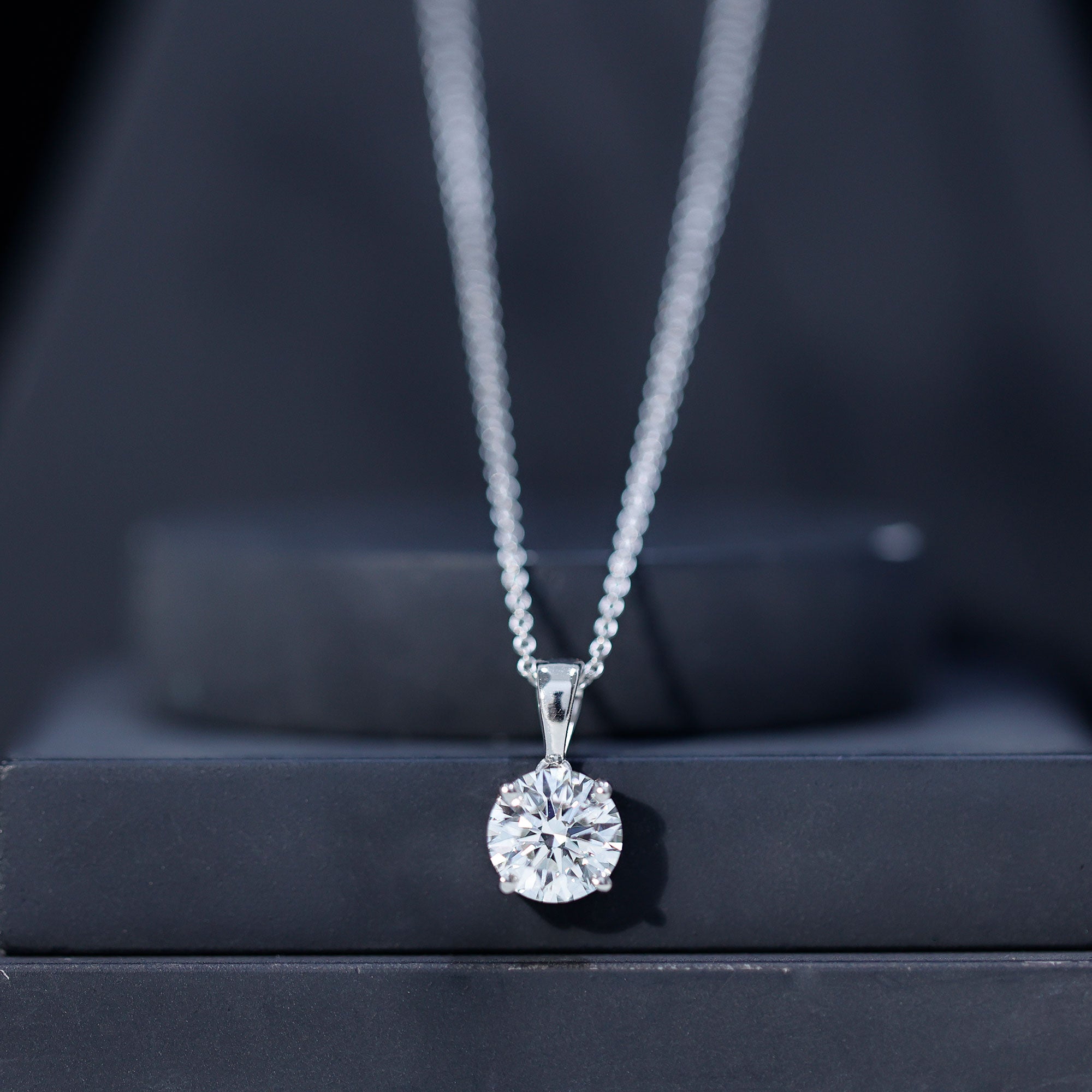 2 Carat IGI Certified Lab Grown Diamond Pendant Necklace Lab - ( E-VS1 ) - Rosec Jewels