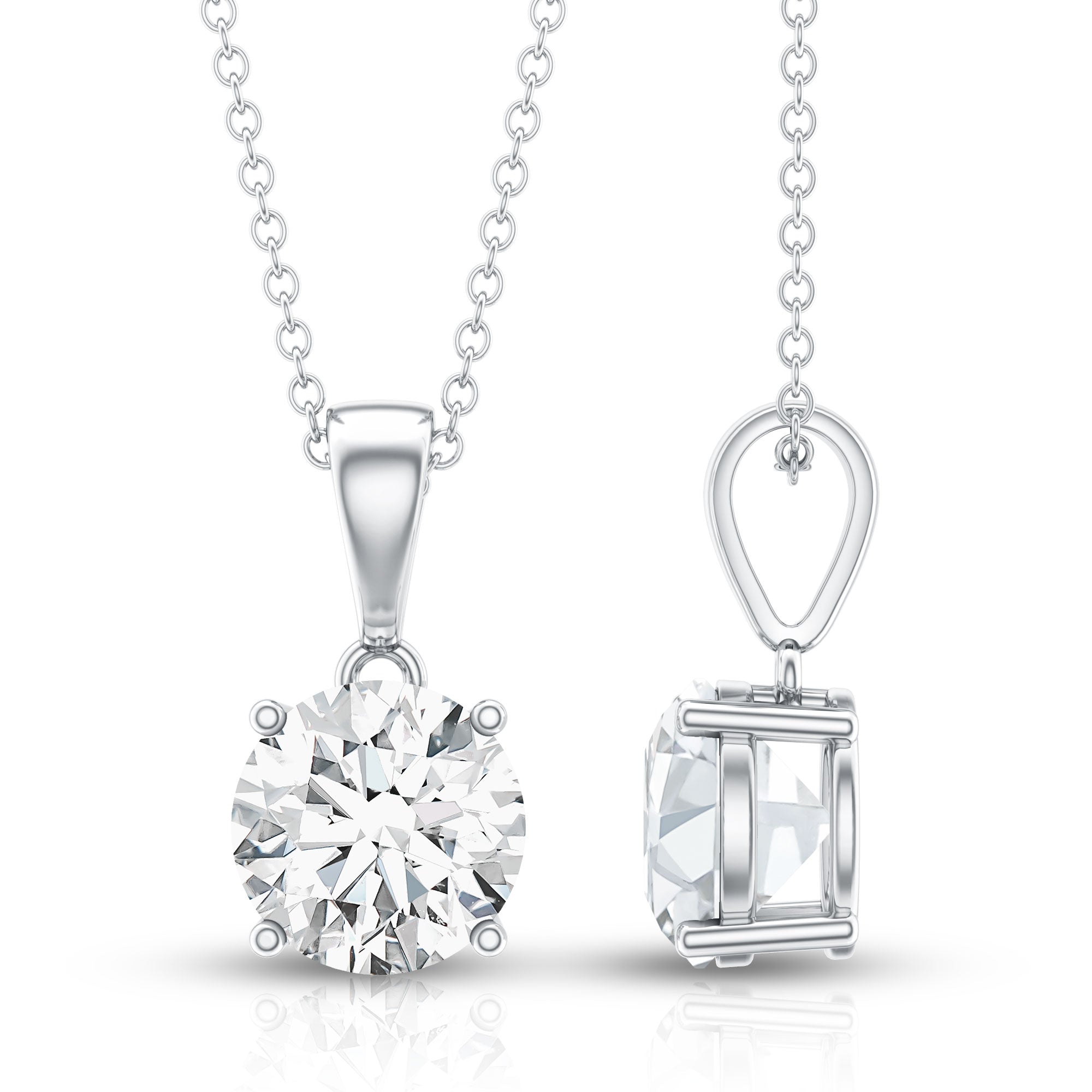 Rosec Jewels-3 Carat Solitaire Lab Grown Diamond Pendant with IGI Certificate