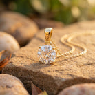 3 Carat Solitaire Lab Grown Diamond Pendant with IGI Certificate Lab - ( E-VS1 ) - Rosec Jewels