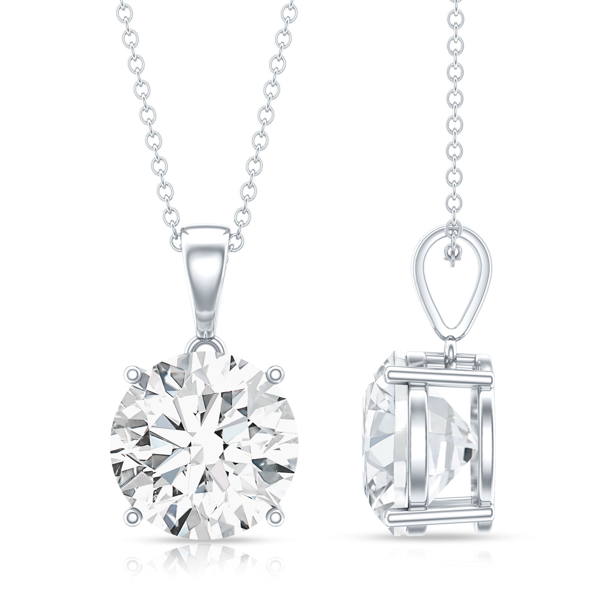 Rosec Jewels-4 Carat IGI Certified Lab Grown Diamond Pendant Necklace