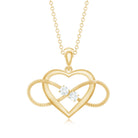 Natural Diamond Infinity Heart Necklace For Her Natural - ( HI-SI ) - Rosec Jewels