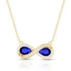 Lab Grown Blue Sapphire Infinity Necklace With Diamond Accent AAAA - Rosec Jewels