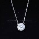 Certified Moissanite Halo Pendant Necklace in Prong Setting Moissanite - ( D-VS1 ) - Color and Clarity - Rosec Jewels