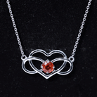 Solitaire Orange Sapphire Infinity Heart Necklace Orange Sapphire - ( AAA ) - Quality - Rosec Jewels
