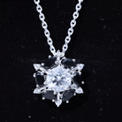 Lab Grown Diamond Cocktail Necklace With Black Onyx Lab - ( EF-VS ) - Rosec Jewels