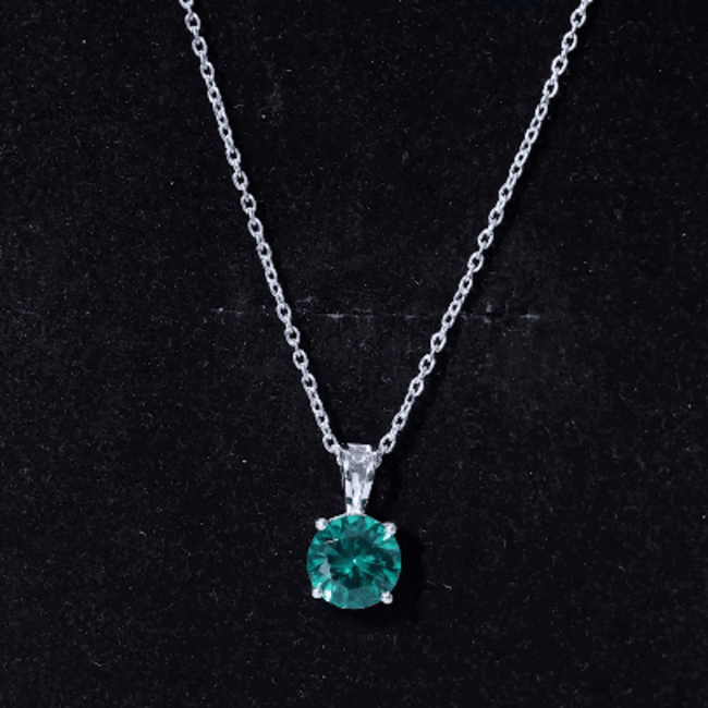 AAAA Quality 2 Carat Lab Grown Emerald Pendant Necklace with Chain AAAA 92.5 Sterling Silver - Rosec Jewels