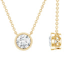IGI Certified 1 CT Lab Grown Diamond Necklace in Bezel Setting Lab - ( E-VS1 ) - Rosec Jewels