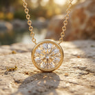 Bezel Set IGI Certified 2 Carat Lab Grown Diamond Solitaire Necklace Lab - ( E-VS1 ) - Rosec Jewels