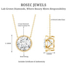 4 Carat Bezel Set Lab Grown Diamond Necklace with IGI Certificate Lab - ( E-VS1 ) - Rosec Jewels