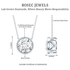 5 Carat Lab Grown Diamond Bridal Necklace with IGI Certificate Lab - ( E-VS1 ) - Rosec Jewels