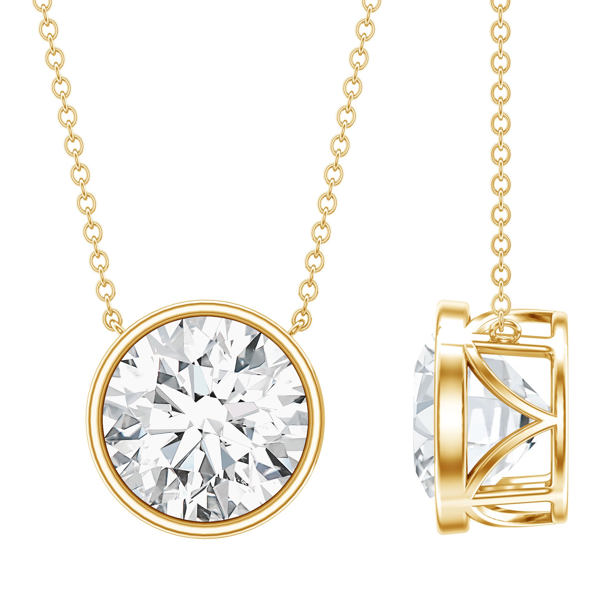 5 Carat Lab Grown Diamond Bridal Necklace with IGI Certificate Lab - ( E-VS1 ) - Rosec Jewels