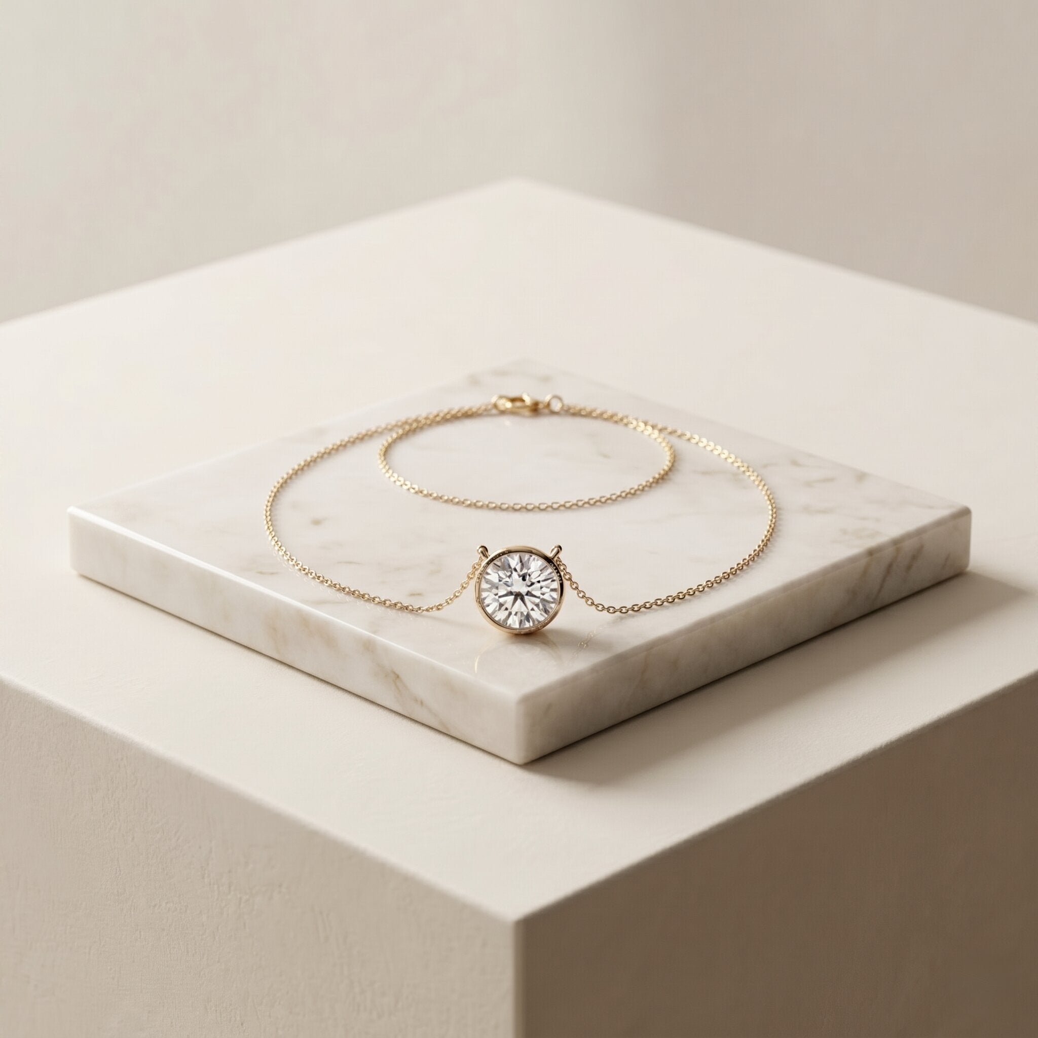 5 Carat Lab Grown Diamond Bridal Necklace with IGI Certificate Lab - ( E-VS1 ) - Rosec Jewels