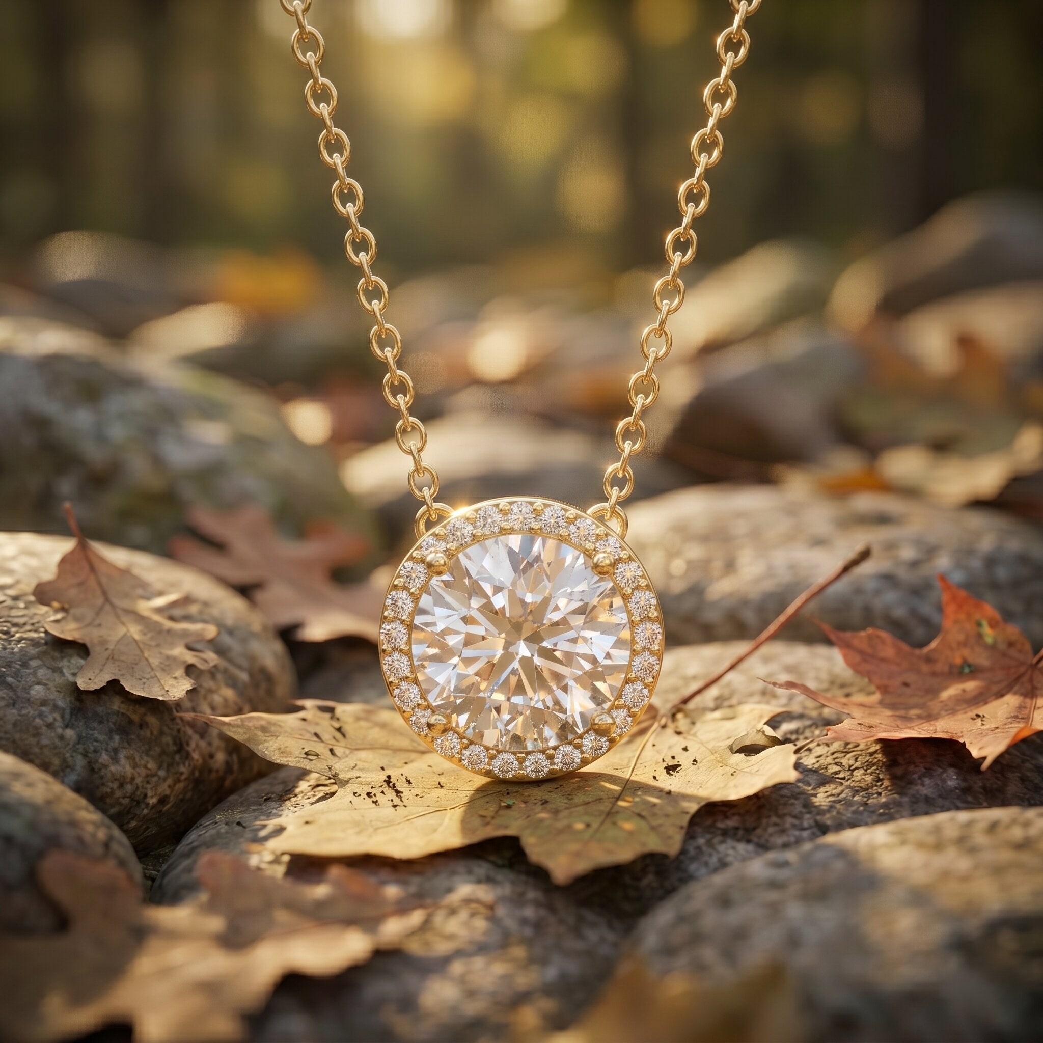 IGI Certified Round Lab Grown Diamond Wedding Necklace for Women Lab - ( E-VS1 ) - Rosec Jewels