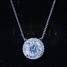 IGI Certified 4 Carat Round Lab Grown Diamond Statement Necklace Lab - ( E-VS1 ) - Rosec Jewels