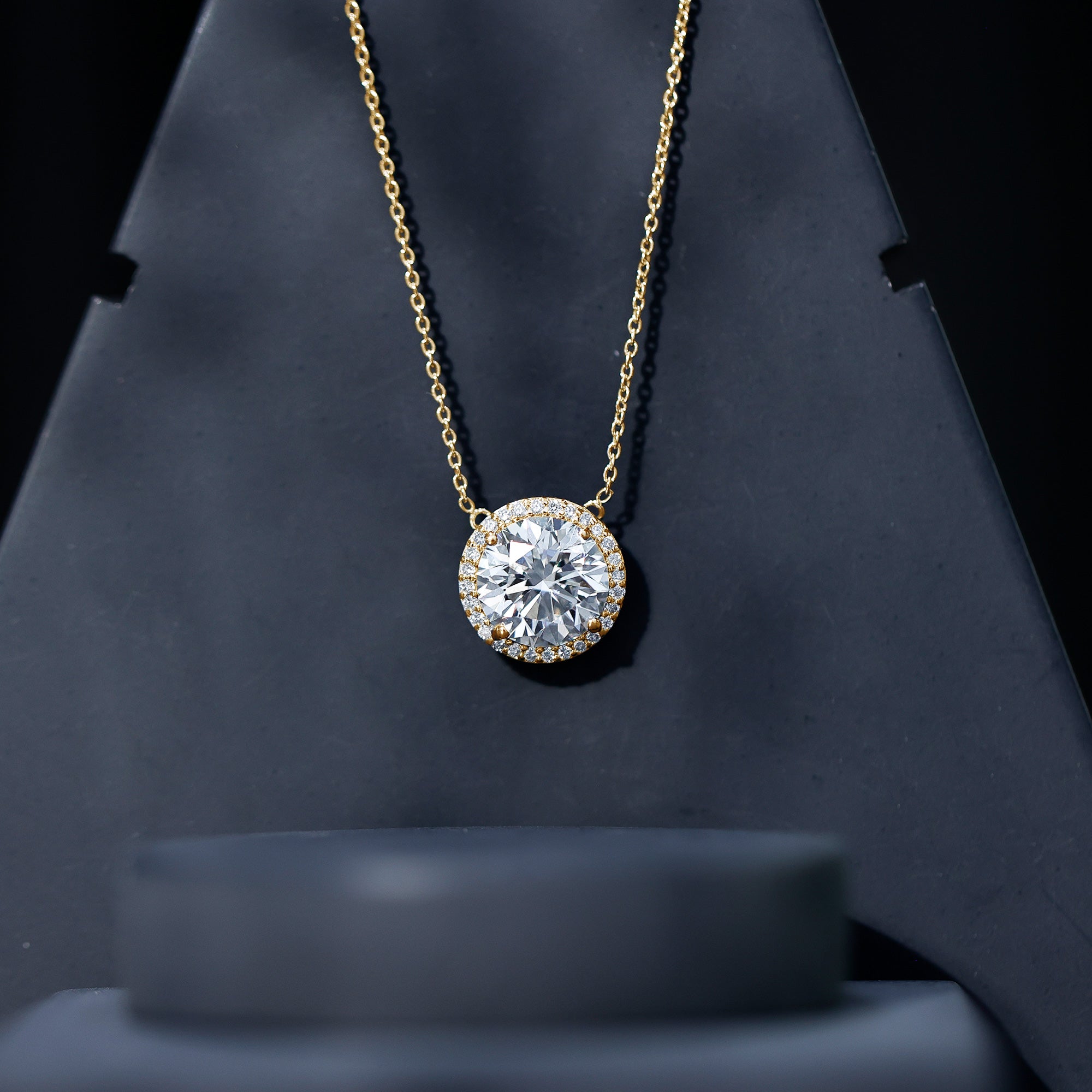 IGI Certified 4 Carat Round Lab Grown Diamond Statement Necklace Lab - ( E-VS1 ) - Rosec Jewels