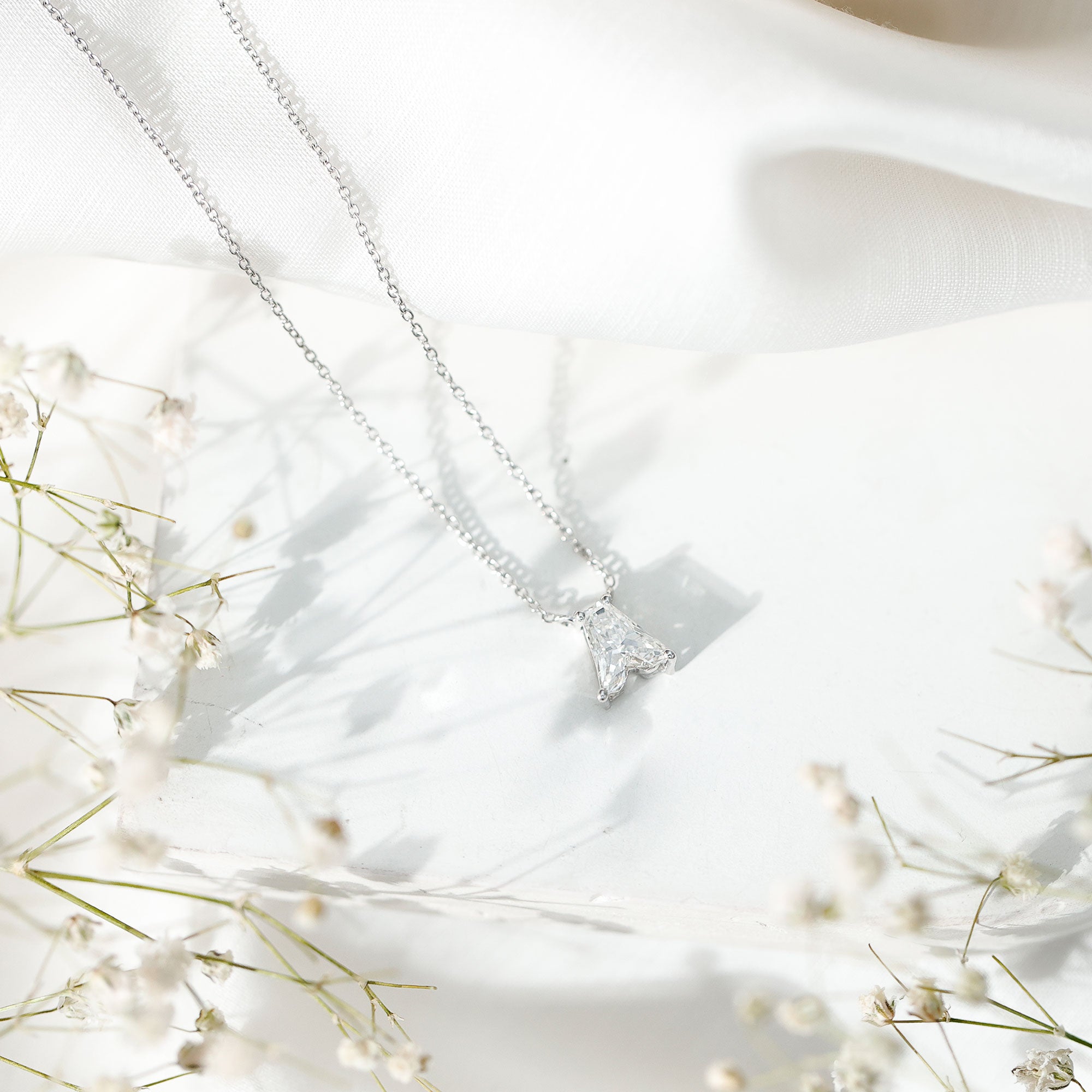 Rosec Jewels-Lab Grown Diamond Initial A Necklace 2 Carat