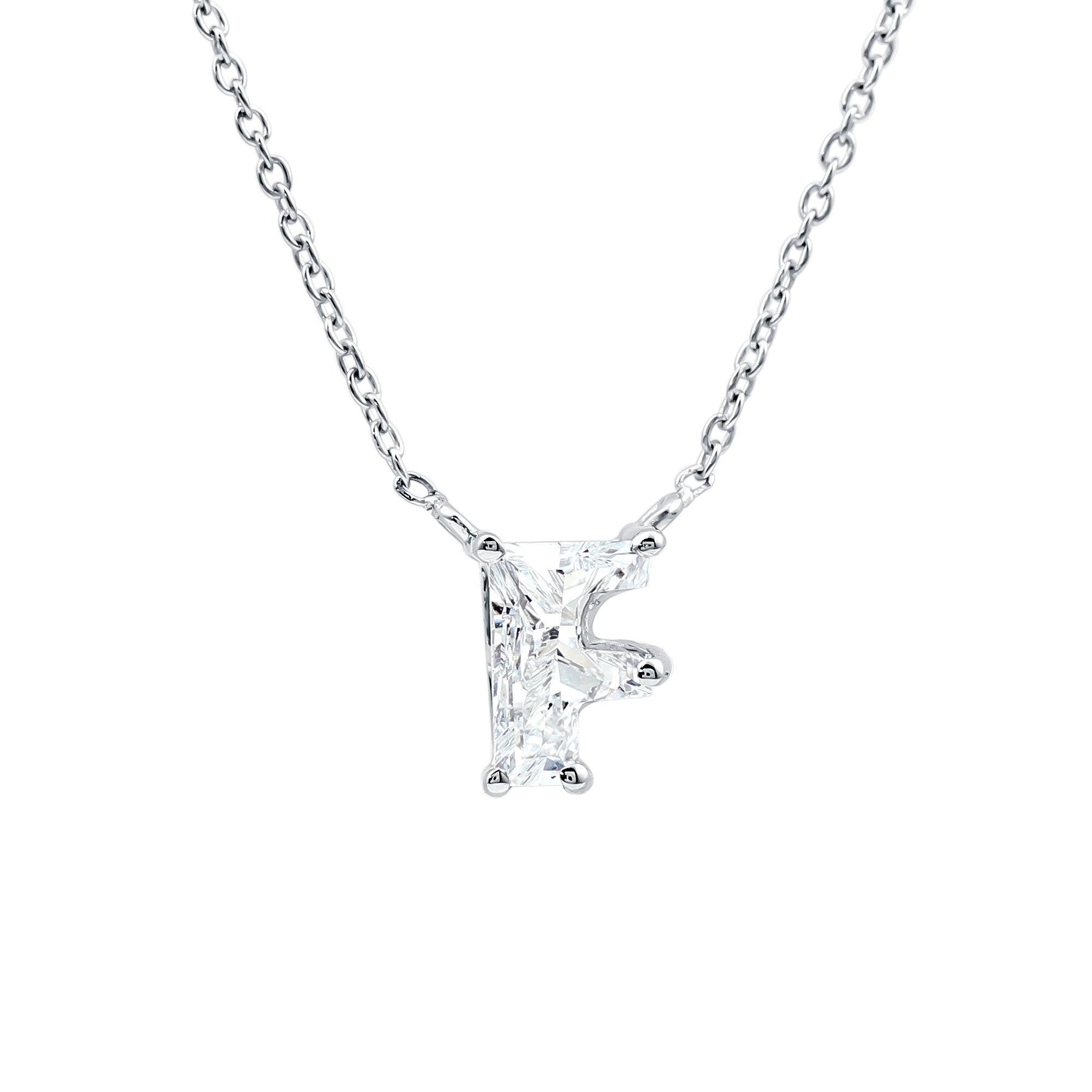 Rosec Jewels-2 Carat Lab Grown Diamond Necklace with Initial F