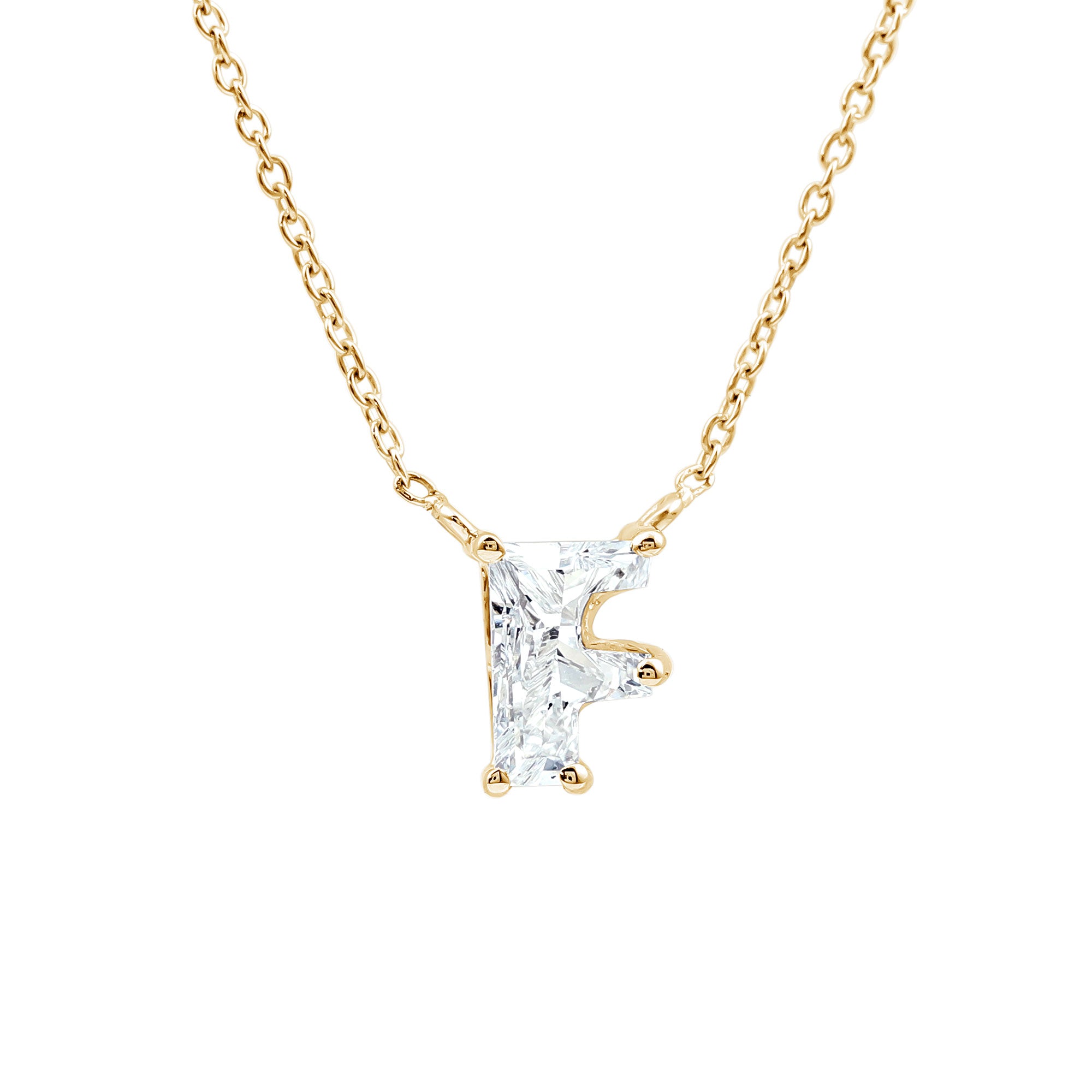 Rosec Jewels-2 Carat Lab Grown Diamond Necklace with Initial F