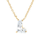 Rosec Jewels-Certified Fancy Cut Lab Grown Diamond Capital L Initial Necklace 2 Carat