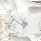 Rosec Jewels-2 Carat Lab Grown Diamond M Letter Necklace for Women