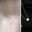 Rosec Jewels-2 Carat Lab Grown Diamond M Letter Necklace for Women