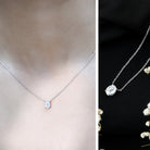 Rosec Jewels-Solitaire Lab Grown 2 Carat Diamond Initial O Necklace with Chain