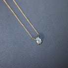 Rosec Jewels-Solitaire Lab Grown 2 Carat Diamond Initial O Necklace with Chain