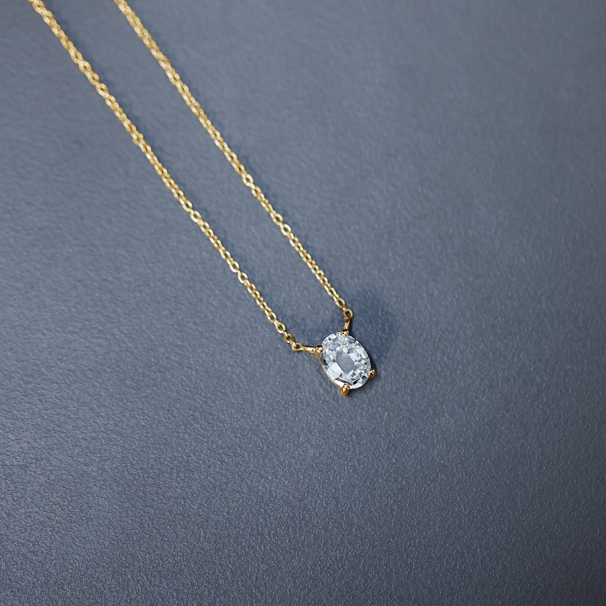 Rosec Jewels-Solitaire Lab Grown 2 Carat Diamond Initial O Necklace with Chain