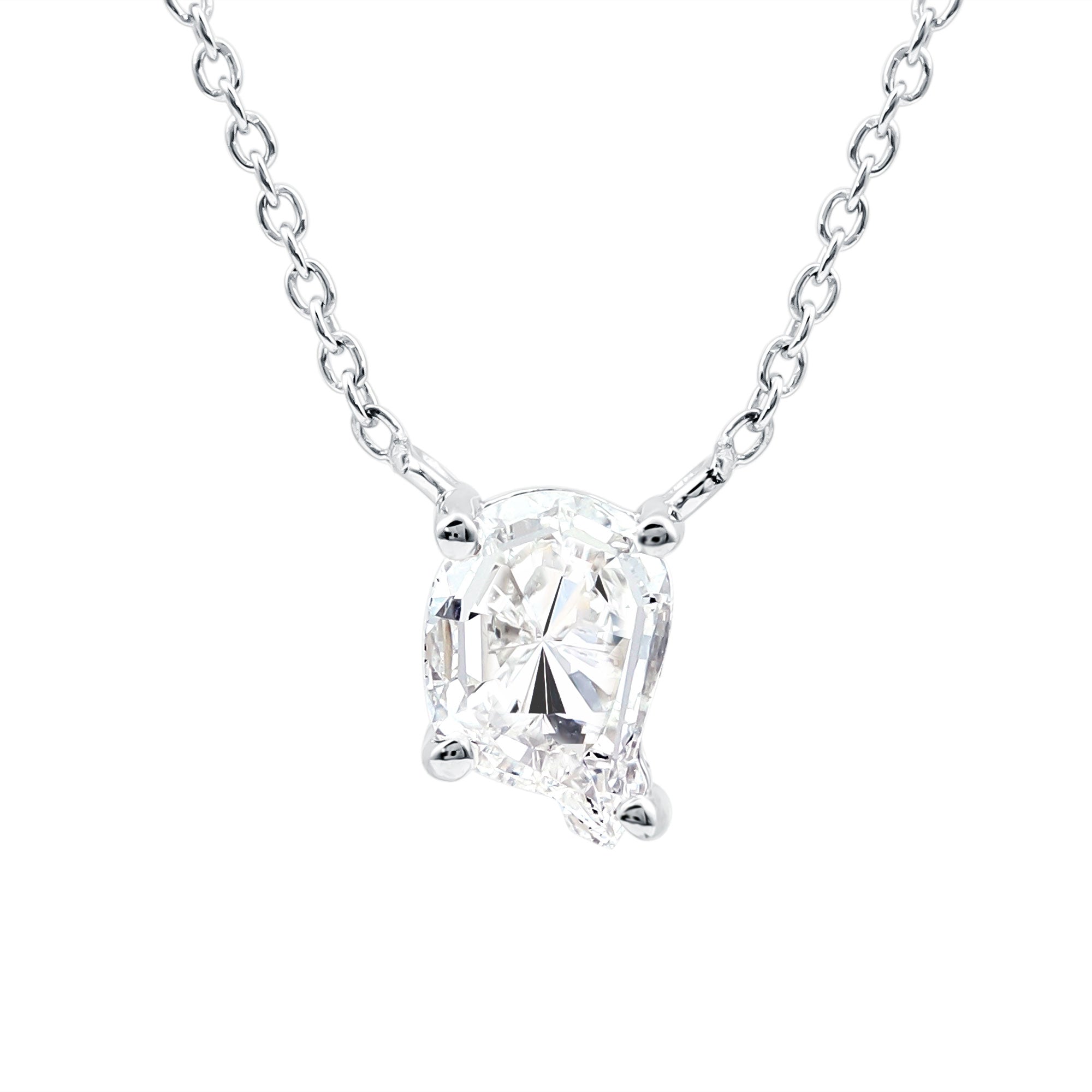 Rosec Jewels-2 Carat Solitaire Lab Created Diamond Initial Q Necklace