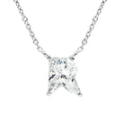 Rosec Jewels-Fancy Cut 2 Carat Lab Grown Diamond Letter R Necklace for Her