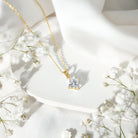 Rosec Jewels-Lily Cut Solitaire Lab Grown Diamond Flower Pendant Necklace