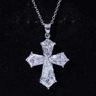 5.2 Carat Shield Shape Step Cut Lab Diamond Cross Necklace Lab - ( EF-VS ) - Rosec Jewels