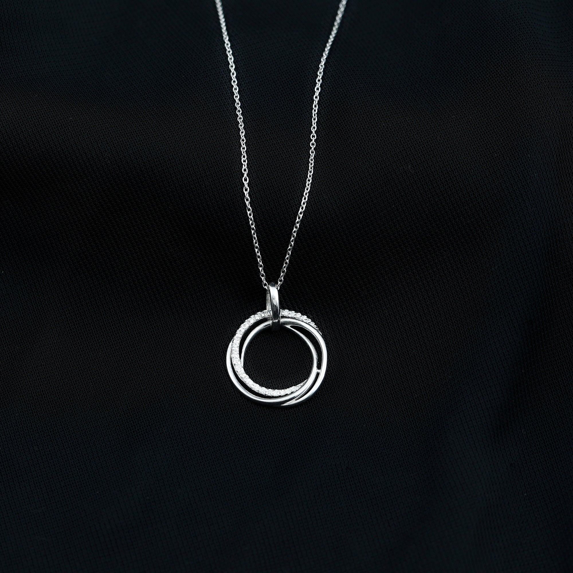 Certified Diamond Eternity Circle Necklace For Her Natural - ( HI-SI ) - Rosec Jewels