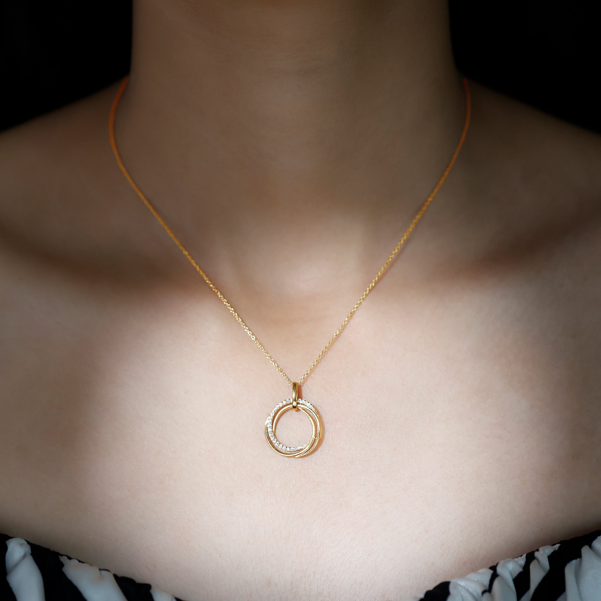 Certified Diamond Eternity Circle Necklace For Her Natural - ( HI-SI ) - Rosec Jewels
