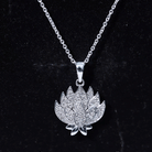 Diamond Designer Lotus Flower Necklace Natural - ( HI-SI ) - Rosec Jewels