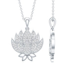 Diamond Designer Lotus Flower Necklace Natural - ( HI-SI ) - Rosec Jewels