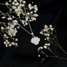 Diamond Designer Lotus Flower Necklace Natural - ( HI-SI ) - Rosec Jewels