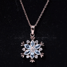 Sky Blue Topaz and Diamond Snowflake Pendant Necklace Sky Blue Topaz - ( AAA ) - Quality - Rosec Jewels