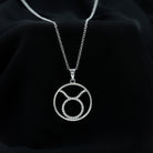 Taurus Sign Pendant Necklace With Moissanite - Rosec Jewels