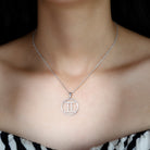 Certified Moissanite Gemini Zodiac Sign Pendant Necklace D-VS1 - Rosec Jewels