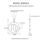 Certified Moissanite Virgo Zodiac Sign Pendant Necklace D-VS1 - Rosec Jewels