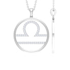 Libra Zodiac Sign Moissanite Pendant Necklace - Rosec Jewels
