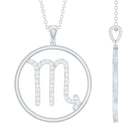 Certified Moissanite Scorpio Zodiac Pendant Necklace D-VS1 - Rosec Jewels