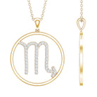 Certified Moissanite Scorpio Zodiac Pendant Necklace D-VS1 - Rosec Jewels